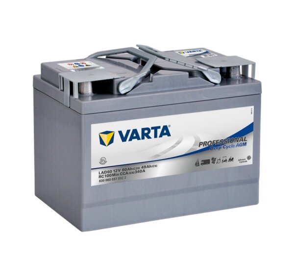 Varta LAD60A - PROFESSIONAL DC AGM Starterbatterie 12V / 60Ah / 340A
